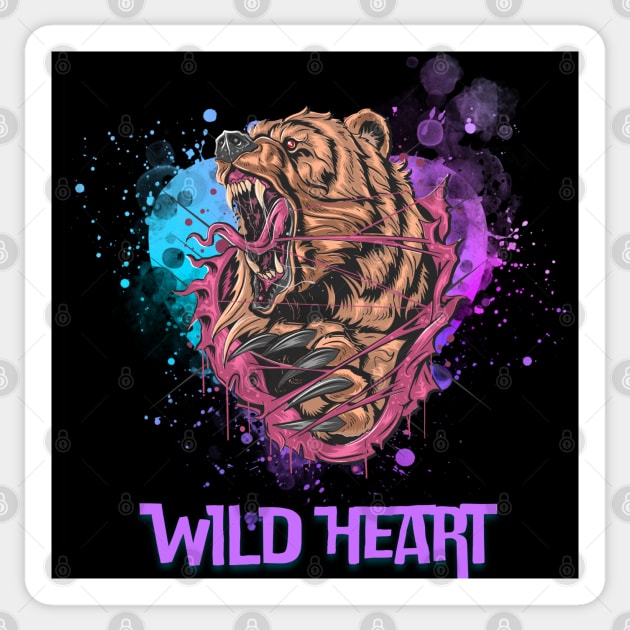 angry bear, wild heart Sticker by TrendsCollection